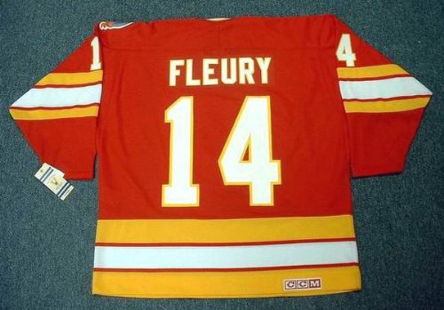 THEOREN FLEURY Calgary Flames 1989 CCM Vintage Throwback Away NHL Hockey Jersey, MEDIUM