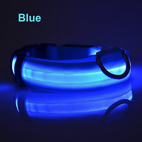 Adjustable LED Light Flashing Glow Luminous Pet Dog Night Safety Collar Strap Neck Harness (XL, Blue)