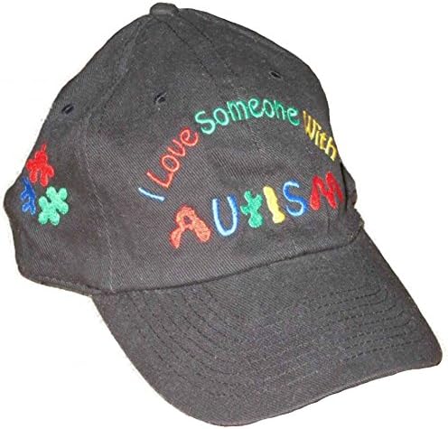 I Love Someone with Autism Puzzle Piece Baseball Hat Cap (Black)