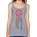 Marycel Women's Warning Bitterness Resentment 2 Tops Gray L