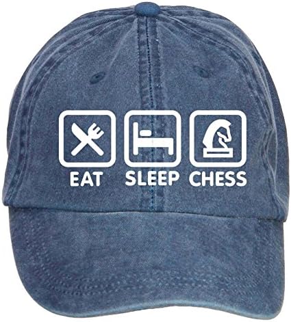 MUMAA Eat Sleep Play Chess Washed Cotton Twill Baseball Cap