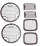 Rugged Ridge Black Powder Coated Trim AccessoriesTow HooksJeepWrangler1997 to 2006(TJ) 6 Piece Billet Stone Guard Set