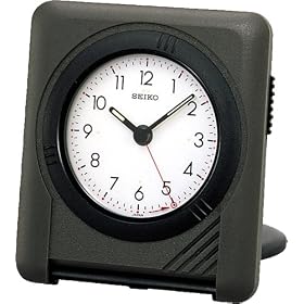 Seiko Travel Alarm Clock Ultra Thin Grey and Black Matte Case #QUH305NRH
