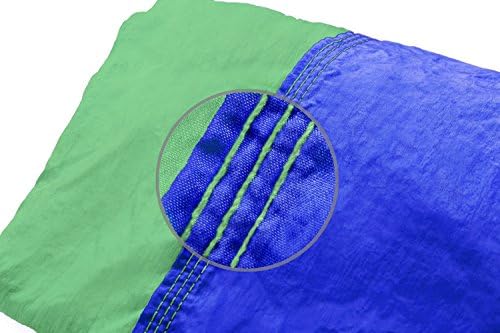 Dr Butler Portable Parachute Nylon Fabric Travel Camping Hammock (Blue&Green)