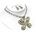 Crystal Butterfly Large Pendant Necklace Earring Set Fashion Jewelry