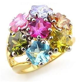 Jewelry - Multicolor CZ Flower Ring