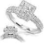 1 Carat Princess Cut Diamond Engagement Ring in 14k White Gold