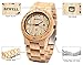 BEWELL W086B Mens Wooden Watch Analog Quartz Lightweight Handmade Wood Wrist Watch (Red Sandalwood)