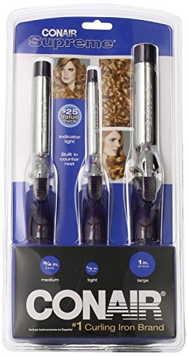 Conair Supreme Triple Curling Iron Pack 1/2 inch 3/4 inch and 1 inch New