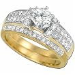 14Kt Yellow Gold Diamond Bridal Set (Center stone is not included)
