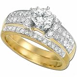 14Kt Yellow Gold Diamond Bridal Set (Center stone is not included)