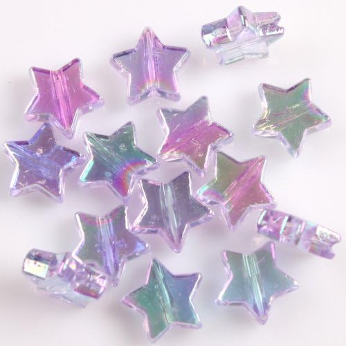Purple AB Color Plated Star Acrylic Spacer Beads Charms Loose Beads 11mm (200)
