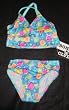 Infant/Toddler Girls 2 PC Swimsuit V-Neck Tankini Blue Large Confetti