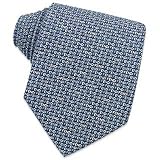 Fendi Blue All-over Signature Print Silk Tie