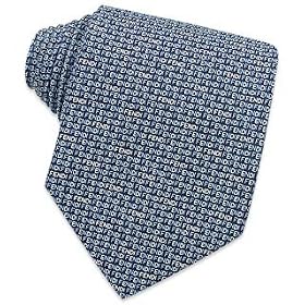 Fendi Blue All-over Signature Print Silk Tie