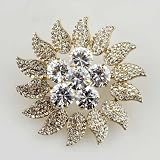 Swarovski Crystal April Birthstone Sunflower Brooches & Pins