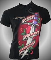 Ed Hardy Polo Shirt DEATH BEFORE DISHONOR men