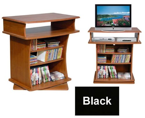 Spartak Swiveling TV Stand - holds 27 wide TVs Max 2480Black Black  29 1 2 H x 29 W x 20 DB000IZ2WHG : image