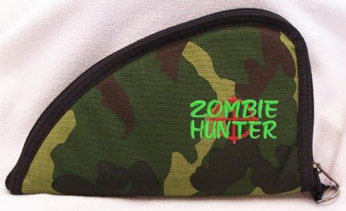 Zombie Hunter Embroidered Padded Pistol Gun Case Rug 9" X 5.25" - Camo