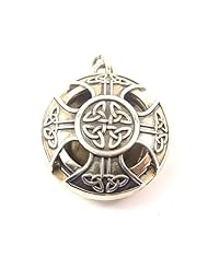 925 Sterling Silver Aromatherapy Celtic Cross Locket with 5 Refill Pads