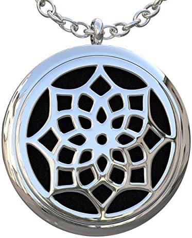 Eco Ultrasonic Diffuser Necklace & Pendant Essential Oil, Surgery Grade, Hypoallergenic Stainless Steel. (24")