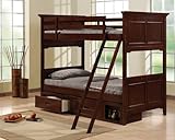 Jordan Twin Bunk Bed in Dark Cherry by Homelegance