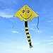 Hengda Kite For Kids YELLOW 47-inch Smiling Face Kite Delta Outdoor Sports Toy For Children