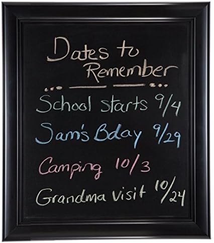 Decorative Words 18" x 24" Chalk Board framed in 1-3/8" Black wood frame, Sawtooth hanger is attached for easy hanging