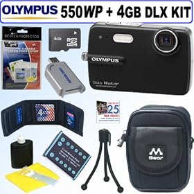 Olympus Stylus 550WP 10MP Waterproof Digital Camera (Black) + 4GB Deluxe Accessory Kit Olympus Stylus 550WP 10MP Waterproof Digital Camera (Black) + 4GB Deluxe Accessory Kit