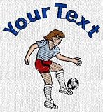 Personalized custom embroidered soccer player girl design on t-shirt