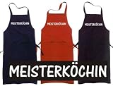 Kochen - Grillen - Schuerze, bordeaux mit aufgesetzter Tasche MEISTERKOeCHIN