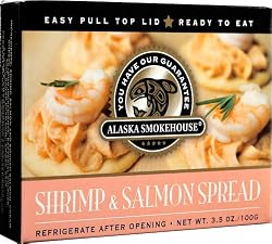 Alaska Smokehouse Shrimp & Salmon Spread Serving Design, 3.5 Ounce Boxes (Pack of 6)