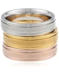 3 Pcs Ladys 18kt Rose Gold Plated Set Ring, Size 7