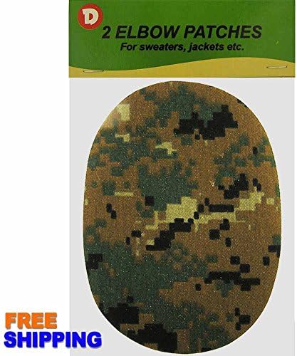 2/pkg 4 1/2 in x 5 3/4 in Iron-On Oval Duck Forest Camo Elbow Patches