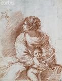Wallmonkeys Peel and Stick Wall Decals - The Madonna and Child with an Escaped Goldfinch by Guercino - Removable Graphic