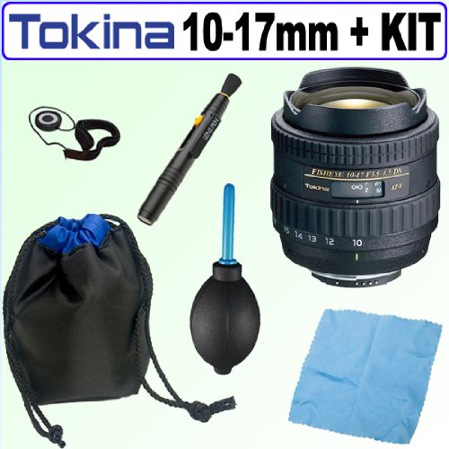 Tokina AF 10-17mm f/3.5-4.5 AT-X 107 DX Fish-Eye Zoom Lens for Canon + Accessory Kit