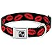 Buckle-Down Seatbelt Buckle Dog Collar - Kisses - 1.5