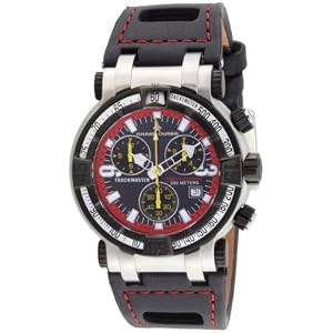 Buy Chase-Durer Mens 224.2BR-LEA Trackmaster Pro Chronograph 2nd Edition Red-Stitched Leather Watch by Amazon.com Store Card