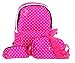 Efreewd Polka Dot 3pcs Kids Book Bag School Backpack Handbag Purse Girls Teen
