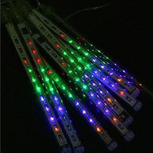 Gugou 50cm 8 Tube 240 Leds Snowfall Meteor Rain Light Tube for Christmas Xmas Decoration Holiday Decoration with Us Plug Colorful
