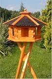 sechseckiges Vogelhaus mit Staender, Bitumschindeln