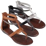 Brinley Co Womens Bead Accent Gladiator Sandals