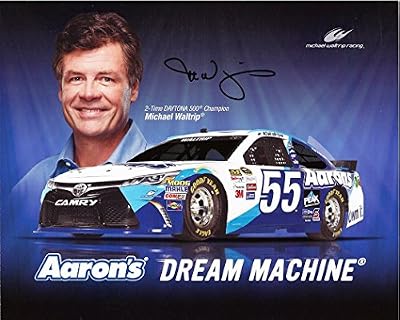AUTOGRAPHED 2015 Michael Waltrip #55 Aarons Dream Machine Racing (Daytona 500 Champion) Signed Picture 8X10 NASCAR Hero Card with COA