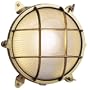 Bulkhead 10 1/4" Wide Brass Round Outdoor Wall Light
