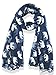 Hanson Gorgeous Grey Elephant Family Print Long Scarf Shawl Sarong (Blue)