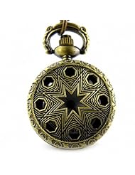 Youyoupifa Wholesale 5pcs/lot Octagon Hollow Bronze Openwork Cover Stylish Retro Design Quartz Pocket Watch NBW0PN7134-CO3