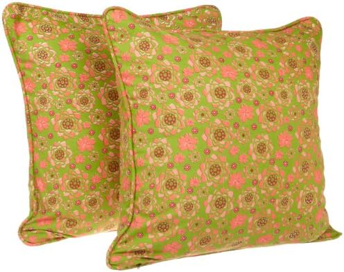 Tululah Designs 18-Inch by 18-Inch California Print Cushion Cover, Peridot Green, Set of 2