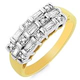 10K Two Tone Gold 0.25 Carat Diamond Ring - Size 6.5