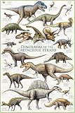 Poster, Dinosaurs - Cretaceous Period, 24 in X 36 in. Ships same day.