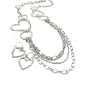 Silver Link Heart Chain Necklace and Earring Set Fashion Jewelry 24"